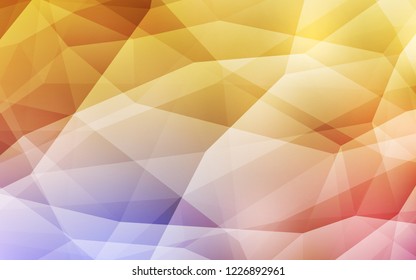 Light Pink, Yellow vector abstract mosaic backdrop. Colorful illustration in abstract style with triangles. A new texture for your web site.