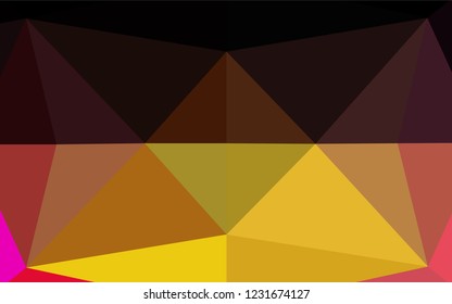 Light Pink, Yellow vector abstract polygonal layout. Triangular geometric sample with gradient.  The polygonal design can be used for your web site.