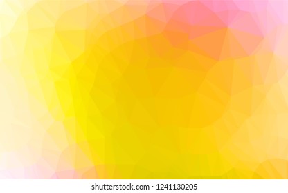 Light Pink, Yellow vector abstract mosaic pattern. Colorful illustration in abstract style with gradient. The polygonal design can be used for your web site.