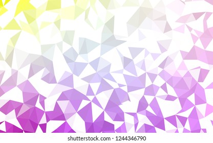 Light Pink, Yellow vector abstract mosaic background. Shining polygonal illustration, which consist of triangles. Pattern for a brand book's backdrop.