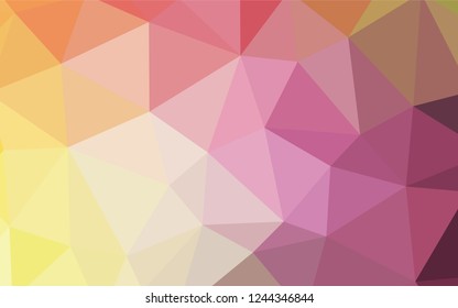 Light Pink, Yellow vector abstract polygonal background. Colorful illustration in abstract style with triangles. Textured pattern for your backgrounds.