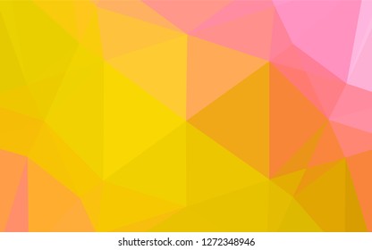 Light Pink, Yellow vector abstract polygonal cover. A sample with polygonal shapes. The template can be used as a background for cell phones.