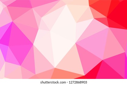 Light Pink, Yellow vector abstract polygonal background. Geometric illustration in Origami style with gradient.  Template for cell phone's backgrounds.