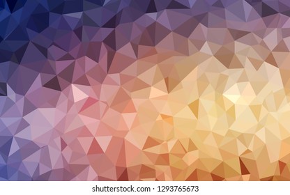Light Pink, Yellow vector abstract mosaic backdrop. Geometric illustration in Origami style with gradient.  A completely new design for your leaflet.