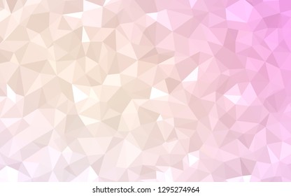 Light Pink, Yellow vector abstract polygonal background. Shining colorful illustration with triangles. Best triangular design for your business.