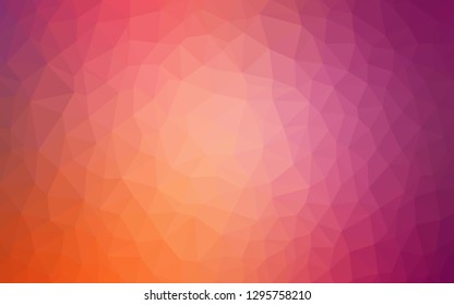 Light Pink, Yellow vector abstract polygonal background. A sample with polygonal shapes. Triangular pattern for your design.