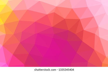 Light Pink, Yellow vector abstract polygonal cover. A completely new color illustration in a vague style. Polygonal design for your web site.