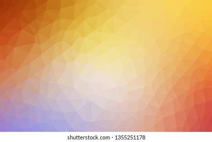 Light Pink, Yellow vector abstract polygonal pattern. A completely new color illustration in a polygonal style. Brand new design for your business.