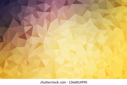Light Pink, Yellow vector abstract polygonal background. Shining colorful illustration with triangles. Triangular pattern for your design.