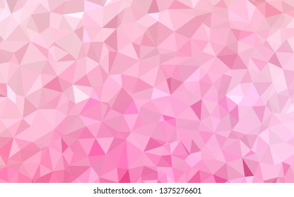 Light Pink, Yellow vector abstract mosaic backdrop. Creative geometric illustration in Origami style with gradient. A new texture for your web site.