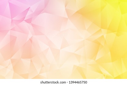 Light Pink, Yellow vector abstract mosaic background. Polygonal abstract illustration with gradient. Polygonal design for your web site.