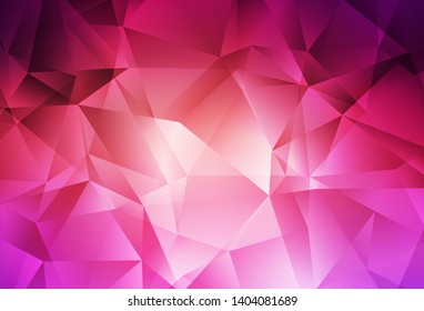 Light Pink, Yellow vector abstract mosaic background. Colorful illustration in polygonal style with gradient. Template for cell phone's backgrounds.