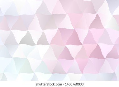 Light Pink, Yellow vector abstract polygonal template. Creative illustration in halftone style with triangles. Triangular pattern for your design.