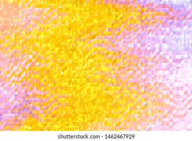 Light Pink, Yellow vector abstract polygonal template. Creative illustration in halftone style with triangles. Polygonal design for your web site.