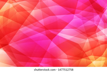 Light Pink, Yellow vector abstract mosaic pattern. A sample with polygonal shapes. Brand new design for your business.