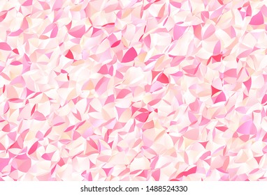Light Pink, Yellow vector abstract mosaic pattern. Triangular geometric sample with gradient.  Brand new design for your business.