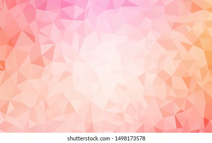 Light Pink, Yellow vector abstract polygonal pattern. Colorful illustration in polygonal style with gradient. Template for cell phone's backgrounds.
