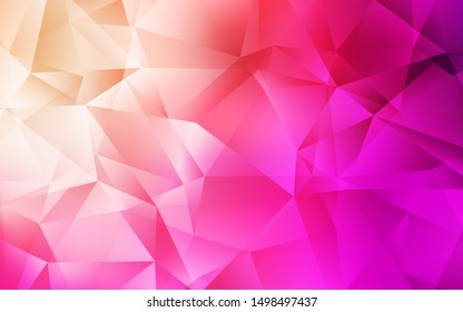 Light Pink, Yellow vector abstract polygonal pattern. Colorful illustration in abstract style with triangles. A completely new design for your leaflet.