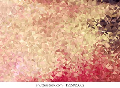 Light Pink, Yellow vector abstract mosaic background. Triangular geometric sample with gradient.  Textured pattern for your backgrounds.