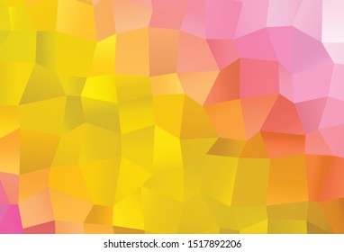 Light Pink, Yellow vector abstract polygonal texture. Colorful illustration in Origami style with gradient.  Completely new design for your business.