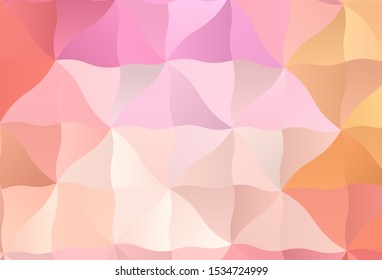 Light Pink, Yellow vector abstract mosaic backdrop. Colorful illustration in abstract style with triangles. A completely new design for your leaflet.