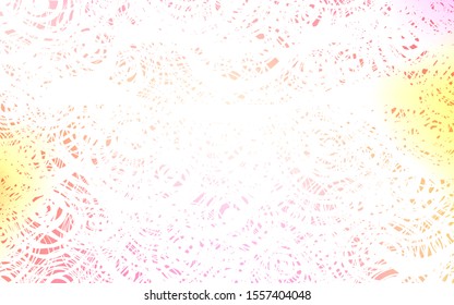 Light Pink, Yellow vector abstract doodle template. Glitter abstract illustration with doodles and roses. A completely new template for your business design.