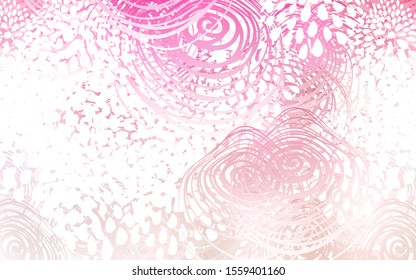 Light Pink, Yellow vector abstract doodle wallpaper. Doodle illustration of flowers in Origami style with gradient. Hand painted design for web, leaflet, textile.
