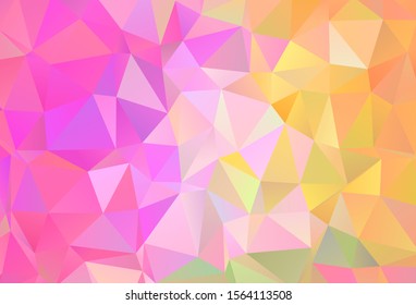 Light Pink, Yellow vector abstract mosaic backdrop. Colorful illustration in abstract style with triangles. A completely new design for your leaflet.