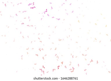 Light Pink, Yellow vector abstract pattern with leaves. Decorative illustration with doodles on abstract template. Brand new style for your business design.
