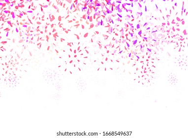 Light Pink, Yellow vector abstract background with leaves. Blurred decorative design in Indian style with leaves. Elegant pattern for your brand book.