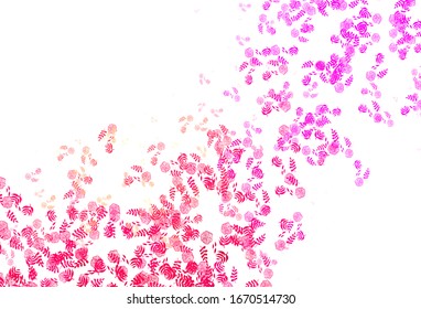 Light Pink, Yellow vector abstract pattern with leaves. Creative illustration in blurred style with leaves. Template for backgrounds of cell phones.