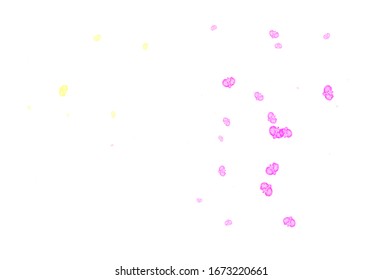 Light Pink, Yellow vector abstract backdrop with flowers. Creative illustration in blurred style with flowers. Colorful pattern for kid's books.