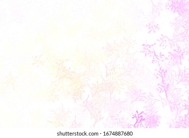 Light Pink, Yellow vector abstract design with sakura. Glitter abstract illustration with leaves and branches. Pattern for heads of websites, designs.