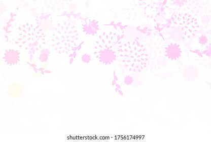 Light Pink, Yellow vector abstract background with flowers Decorative design of flowers on white background. A new texture for your wallpaper design.