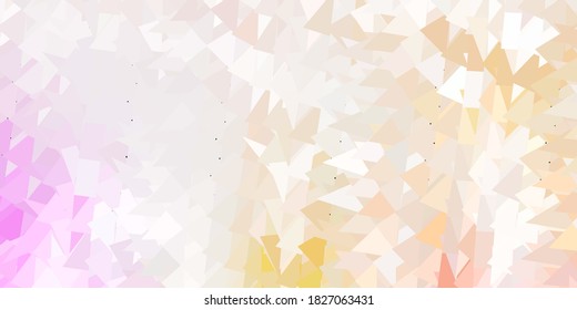 Light pink, yellow vector abstract triangle texture. Modern abstract illustration with polygonal triangles. Landing pages design.