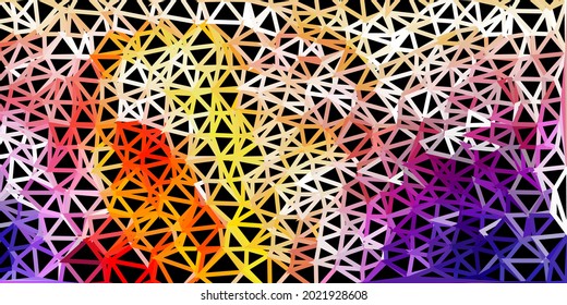 Plantilla de triángulo abstracto vectorial de color rosa claro y amarillo. Ilustración de color mosaico con concepto de triángulo. Su diseño para aplicaciones.