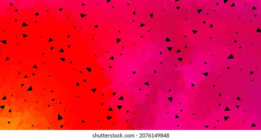 Textura de triángulo abstracto de vector amarillo, rosa claro. Ilustración abstracta colorida con triángulos gradientes. Fondo de escritorio para tus aplicaciones web.