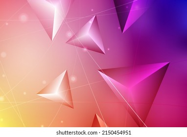 Light Pink, Yellow vector abstract polygonal template. A sample with polygonal shapes. Pattern for a brand book's backdrop.