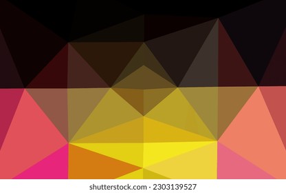 Fondo de mosaico abstracto de vector amarillo y rosa claro. Ilustración abstracta colorida con gradiente. Diseño poligonal para su sitio web.