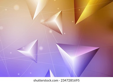 Light Pink, Yellow vector abstract polygonal background. A completely new color illustration in a polygonal style. Textured pattern for your backgrounds.