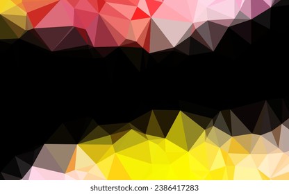 Light Pink, Yellow vector abstract polygonal texture. Geometric illustration in Origami style with gradient. Template for your brand book.