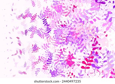 Light Pink, Yellow vector abstract design with leaves. Brand new colored illustration in blurry style with leaves. Doodle design for your web site.