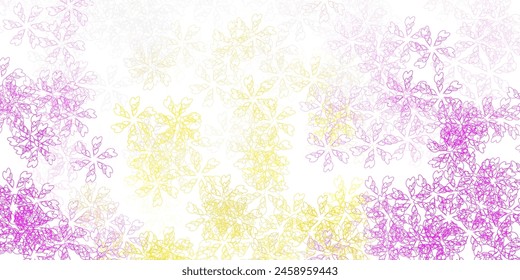 Light pink, yellow vector abstract texture with leaves. leaves on elegant natural pattern with gradient. Pattern for women day promotion.