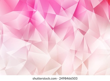 Light Pink, Yellow vector abstract mosaic backdrop. Colorful abstract illustration with triangles. Triangular pattern for your design.