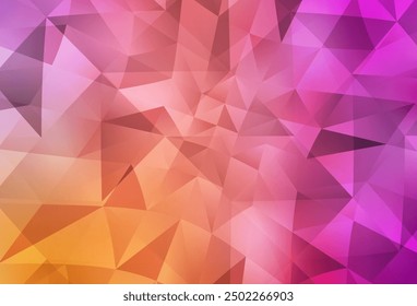Light Pink, Yellow vector abstract polygonal template. Polygonal abstract illustration with gradient. Pattern for a brand book's backdrop.