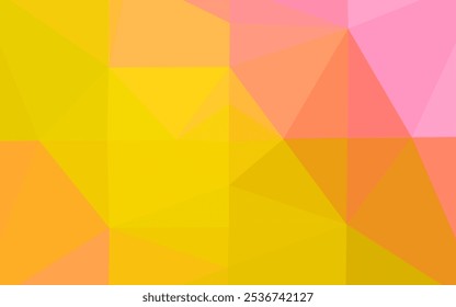 Light Pink, Yellow vector abstract polygonal cover. Colorful illustration in abstract style with gradient. Textured pattern for background.