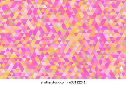 Light Pink, Yellow vector abstract mosaic pattern. An elegant bright illustration with gradient. The best triangular design for your business.