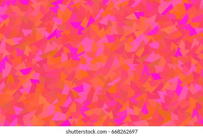 Light Pink, Yellow vector abstract colorful background, which consist of triangles. Pattern with colored triangles on white background.