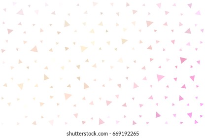 Light Pink, Yellow vector abstract colorful background, which consist of triangles. Pattern with colored triangles on white background.