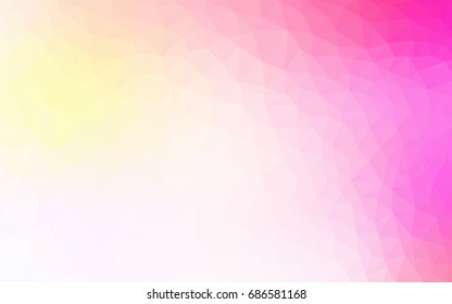 Light Pink, Yellow vector abstract textured polygonal background. Blurry triangle design. Pattern can be used for background.